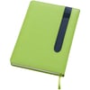 מחברת עסקים A5 עם מקום לעט בחזית - ירוק