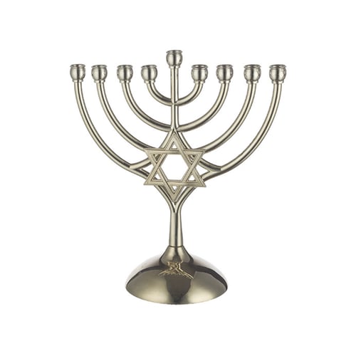 חנוכייה מתכת עם מגן דוד 18X16 ס"מ