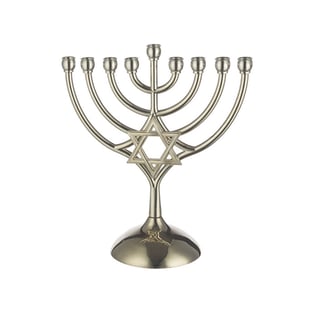 חנוכייה מתכת עם מגן דוד 18X16 ס"מ
