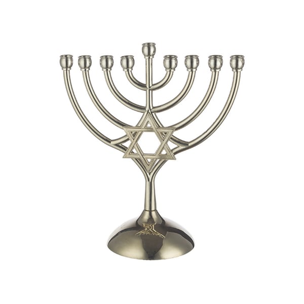 Metal Menorah with Star of David – 18x16 cm