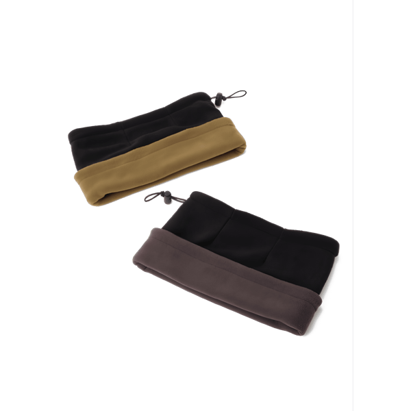 Reversible Polyester Neck Warmer - Black & Olive Green with Drawstring