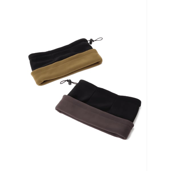 Reversible Polyester Neck Warmer - Black & Olive Green with Drawstring