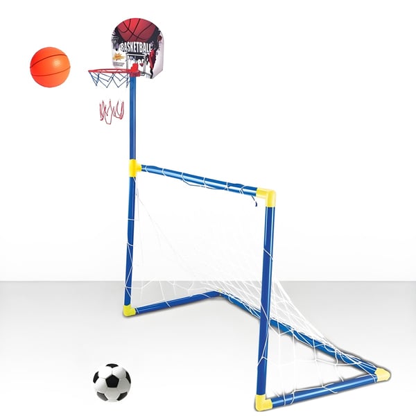 סט ספורט לילדים: כדורגל וכדורסל בהרכבה קלה