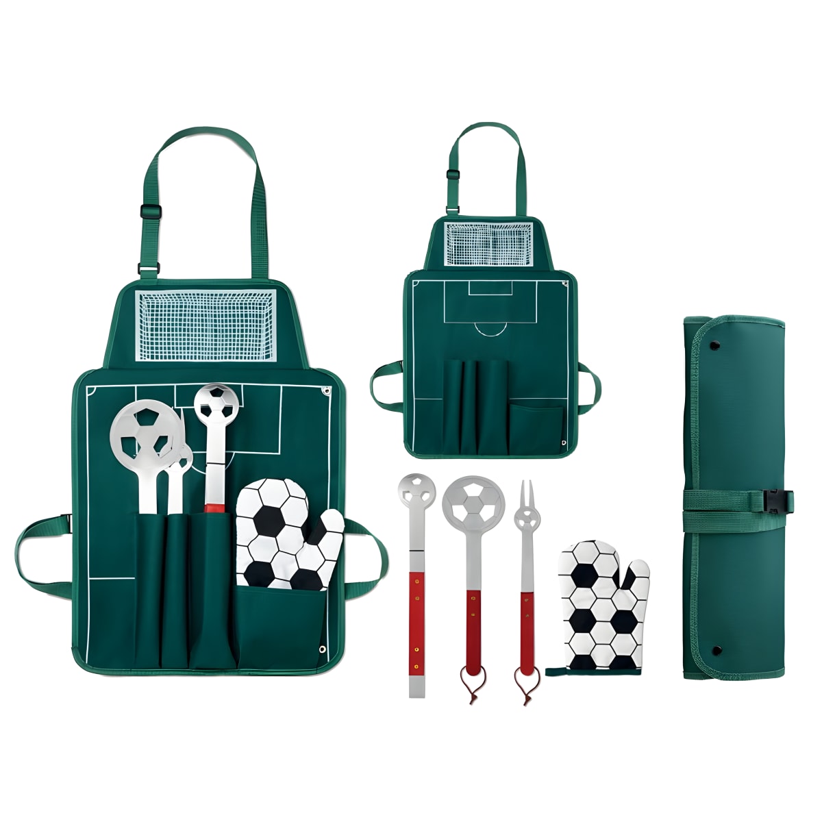 סינר מנגל בעיצוב מגרש כדורגל - מושלם לאוהבי המונדיאל