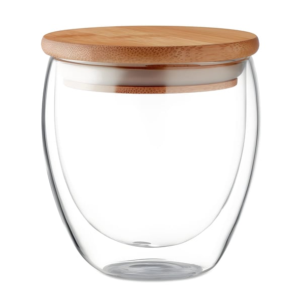 Small Borosilicate Glass with Bamboo Lid