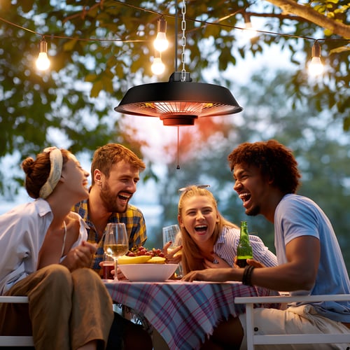 פטריית חימום חשמלית תלויה עם נורת הלוגן בעוצמה 1500W