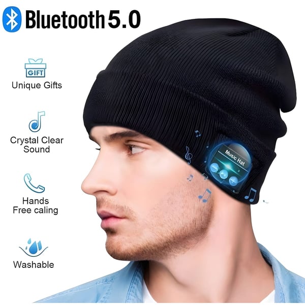 Wool Bluetooth Beanie with Speaker & Mic