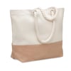 Canvas Beach and Shopping Bag with Rope Handle & Jute Detail