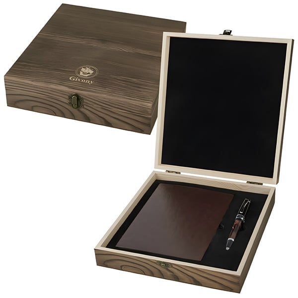 Luxury Wooden Gift Set for A5 Notebook and Stylish Pen by Gevoni