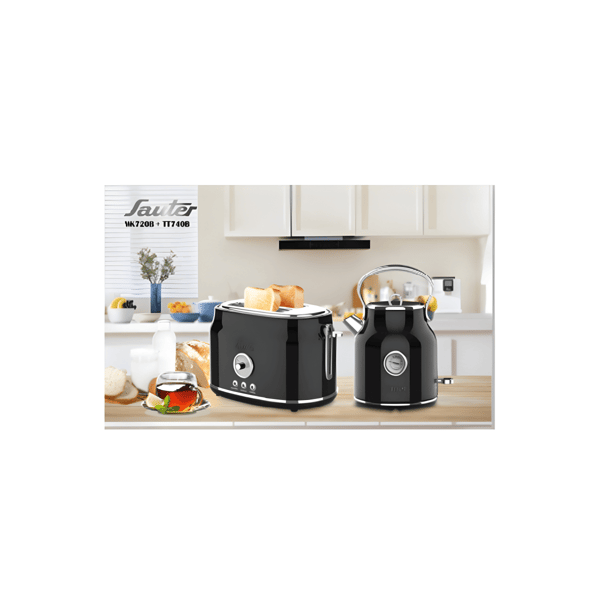 Luxury Black Kettle and Toaster Set for an Elegant Kitchen
