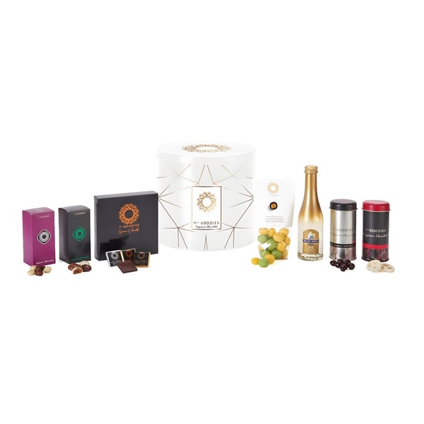 Shavit Gift Set - Tin Box with Sparkling White Wine and Chocolate Assortment