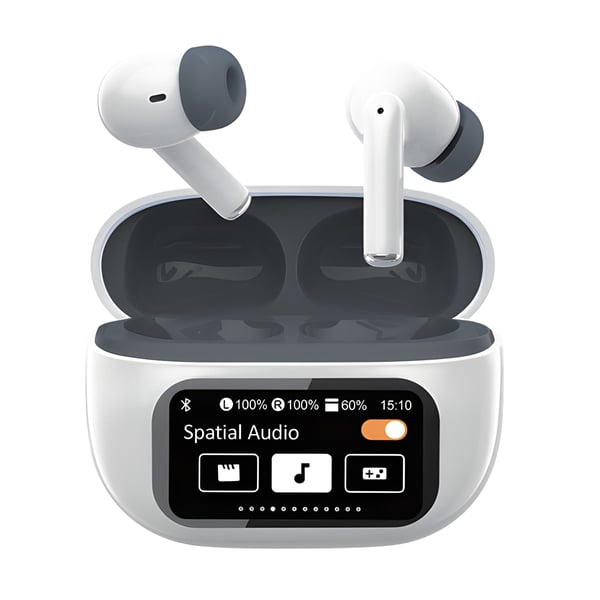 Wireless Bluetooth EarBuds PiZZi F11 with Touch Screen & Hebrew Display