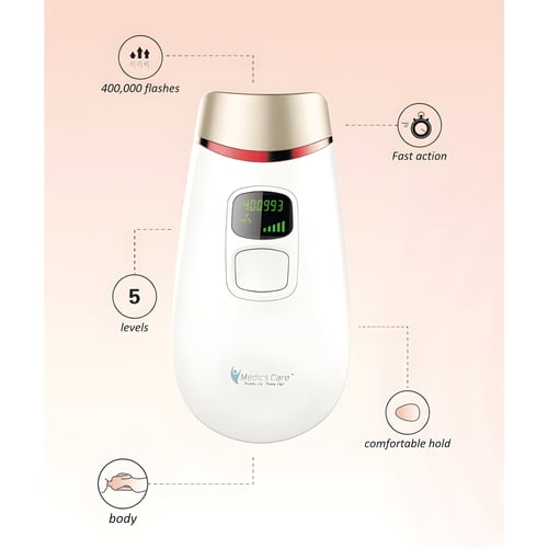 מסיר שיער מקצועי MEDICS CARE IPL לחוויה חלקה