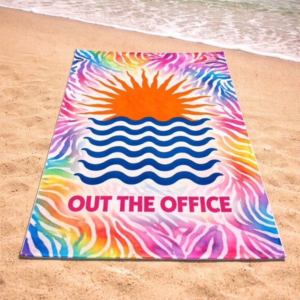 מגבת חוף  140*70 עם הדפסה צבעונית מלאה לפי פרינט של הלקוח!