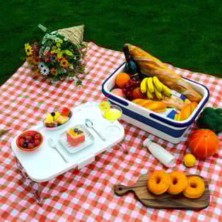 סל פיקניק קומפקטי עם שולחן מתקפל