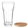 Reusable Glass Tumbler with Bamboo Lid and Coaster