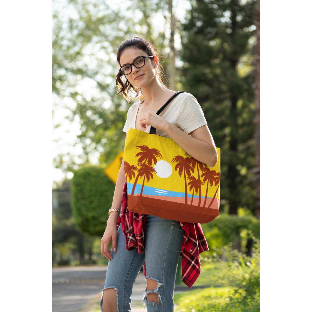 תיק קנבס ופוליאסטר מעוצב לים