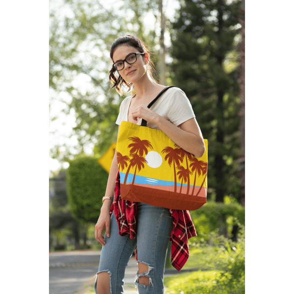 Stylish Canvas and Polyester Beach Bag