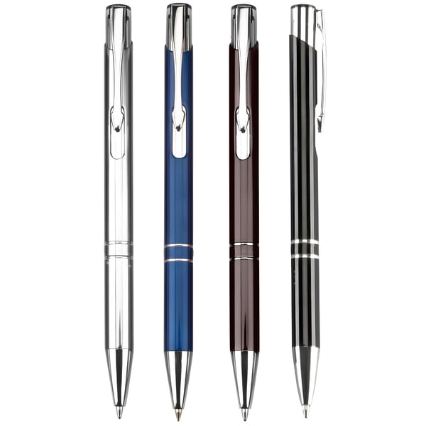 עט כדורי יוקרתי עם גוף מתכת ומשאבה דמוי פרקר