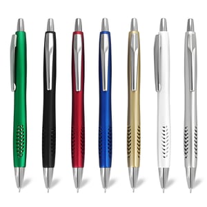 עט ג'ל מעוצב עם חוד מחט ואבזרי מתכת בצבעים מטאליים