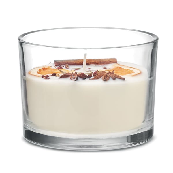 Natural Scented Candle with Cinnamon and Citrus in Glass Jar