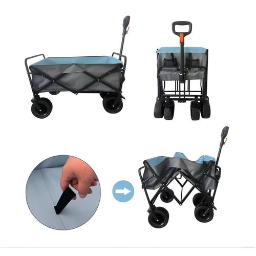 עגלת שטח לפיקניק וקמפינג בצבע אפור תכלת