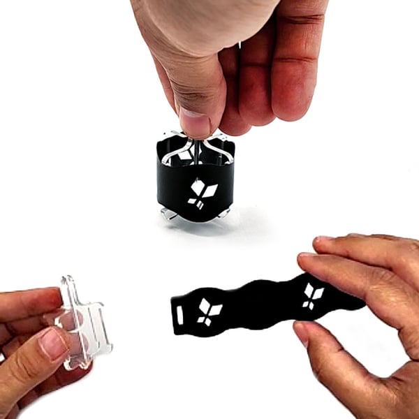 סביבון ממותג עם חבק קרטון צבעוני