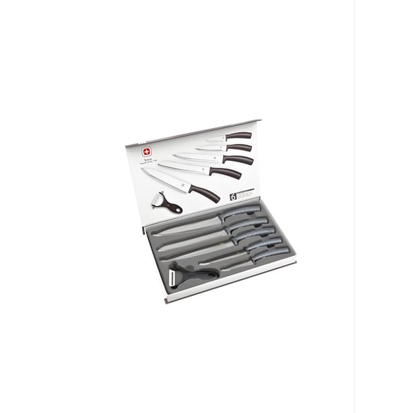 POLOSWISS Chef Knife Set with Carbon Finish Stainless Steel Handles