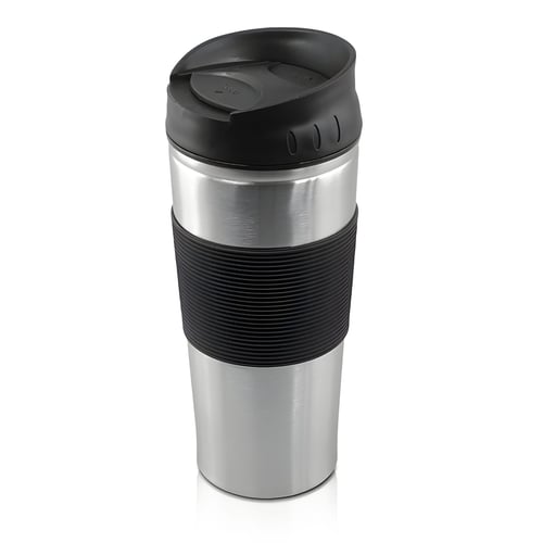 כוס תרמית נירוסטה עם חבק סיליקון – ללא החלקה