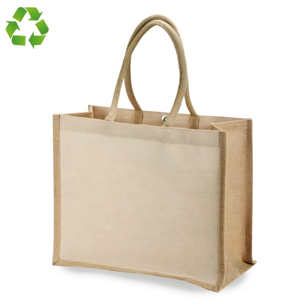 Jute Shopping and Beach Bag with Magnetic Closure - Bengal