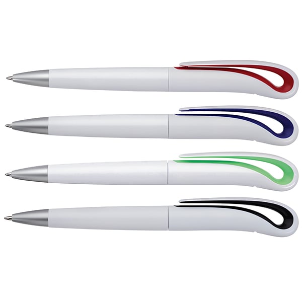 Premium Flamingo Plastic Pen with Colorful Ball-like Cap and Blue Ink, Made in Germany