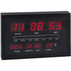 Black Digital Wall Clock with Calendar and Temperature Sensor