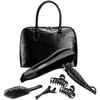 Women's Beauty Kit with Leather Bag, Hair Dryer, and Comb