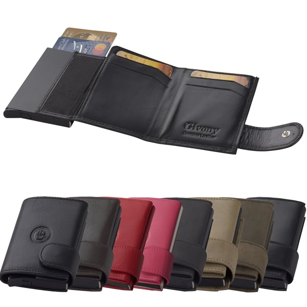 ארנק עור קומפקטי עם הגנה RFID ונפלא NFC מבית גבעוני