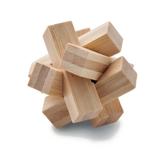 Star-Shaped Bamboo Puzzle Brain Teaser