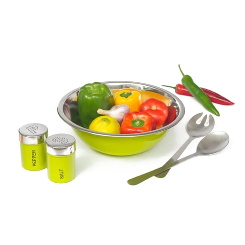 סט סלט ממתכת עם כפות - מתנה מעולה לכל בית