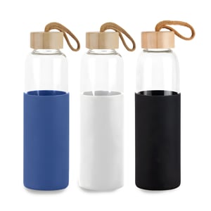 Reusable Glass Bottle with Silicone Sleeve - 550ml