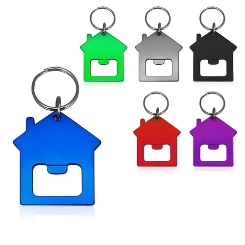 House-Shaped Aluminum Bottle Opener Keychain