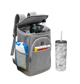 מארז פיקניק אלגנטי: צידנית SWISS גדולה + ספל Jager תרמי