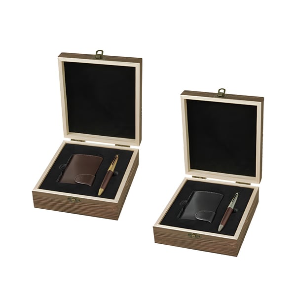 Luxury Gift Set with X-PEN and Safety Wallet in Givoni Wood Box