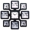 Flower Design Wall Clock with 8 Photo Frames