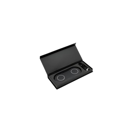 מטען אלחוטי כפול 10W באריזת מתנה יוקרתית