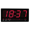 שעון קיר דיגיטלי עם תצוגת LED אדומה