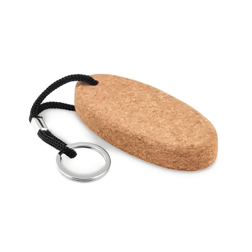 מחזיק מפתחות צף אליפטי מעץ שעם