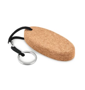 מחזיק מפתחות צף אליפטי מעץ שעם