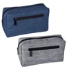 תיק כלי רחצה עם כיס רוכסן קדמי - לבחירה בצבעים אפור וכחול
