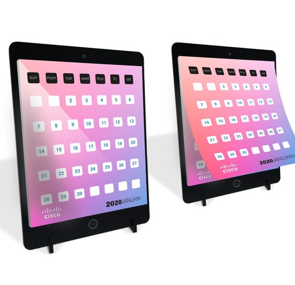 Desktop Calendar iPad Model Made of Plastic