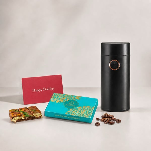 Elegant Gift Set with Electric Coffee Grinder