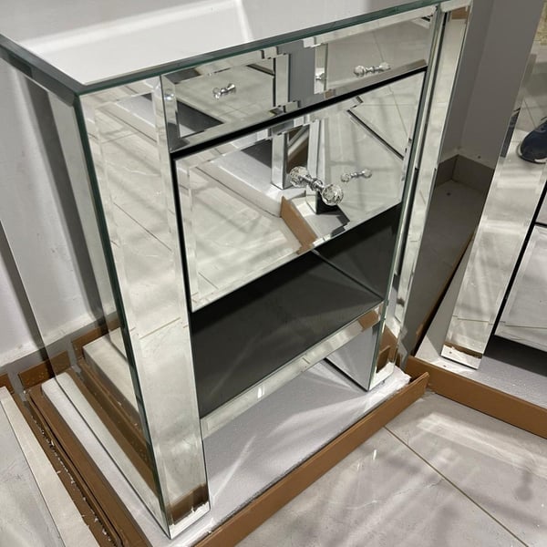 Luxury Makeup Vanity with Crystal Mirrors - Made in Southern Israel
