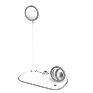 מעמד טעינה אלחוטי עם מנורה ורמקול מובנים